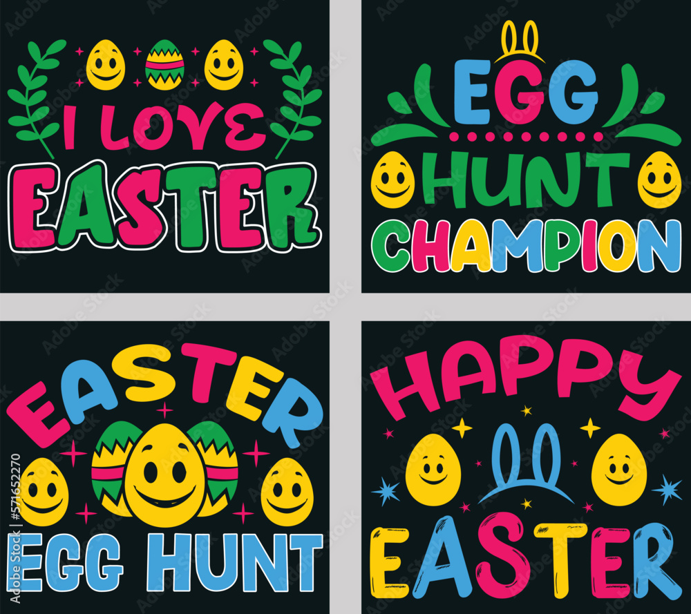 Easter Day Bundle T-Shirt Design. Easter Day Bundle T-Shirt Design.