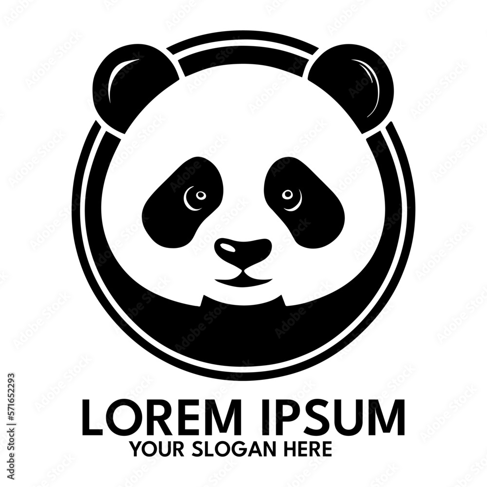 Panda silhouette, logo style vector illustration Panda silhouette, logo style vector illustration