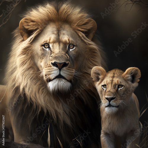 Löwen Familie in Afrika (erstellt durch KI-Tool)