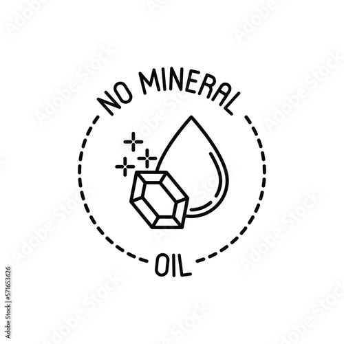 No mineral oil symbol for packaging. Modern vector illustration for beauty product.
