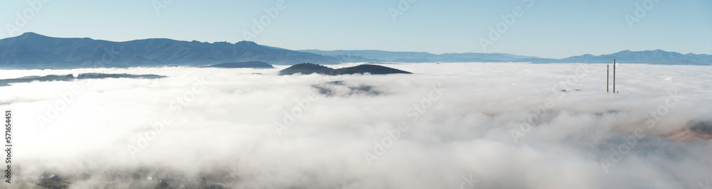 panorama of the mountains and thermal power panorama of the mountains and thermal power