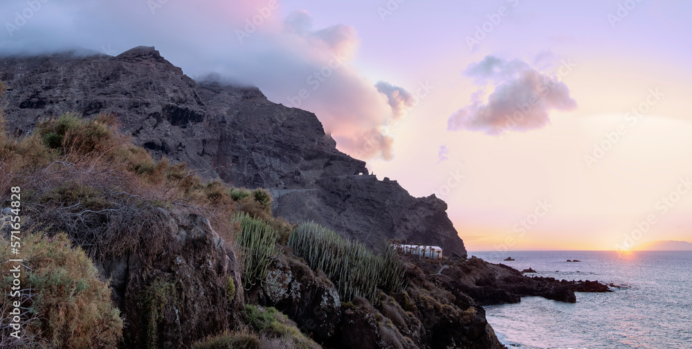 sunset in the sea and cliffs sunset in the sea and cliffs