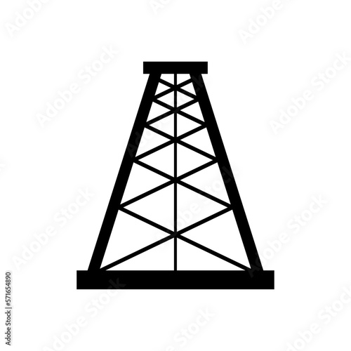 Oil rig flat graphic icon, fuel platform industry tower gas sign, vector illustration