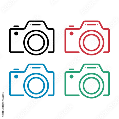 Set of Camera flat web icon, photography digital design, retro equipment symbol vector illustration