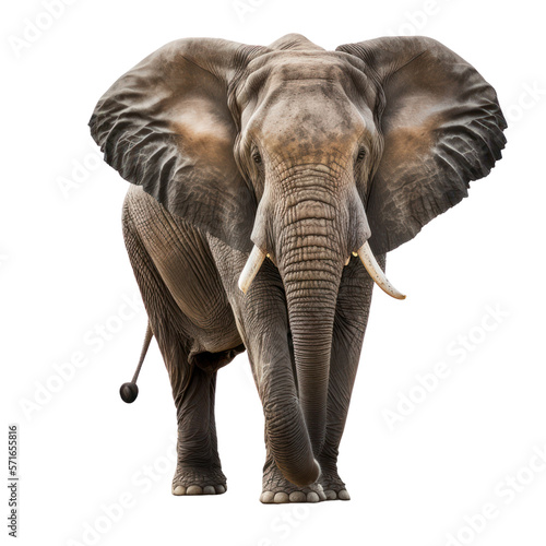 Elephant isolated on white, generative ai , PNG 