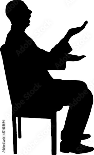 Confused frustrated man sitting on a chair. Concept of debt notice, bad financial report, money problem