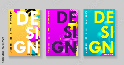 Colorful design posters illustration
