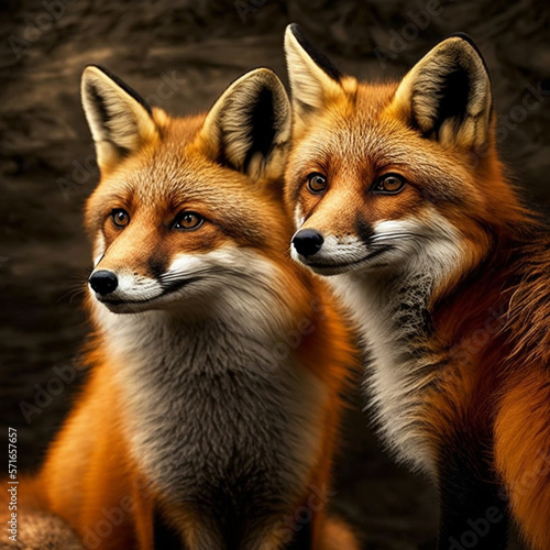 foxes, Generative AI © Imaginary