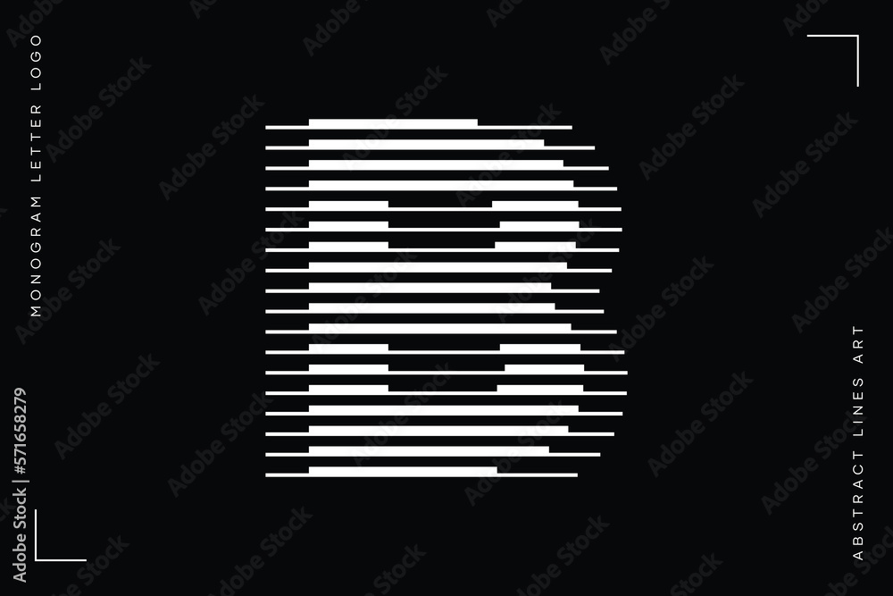 Letter B Logo with Abstract Line Pattern Letter B Logo with Abstract Line Pattern