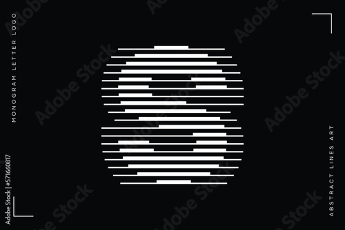 Letter S Logo with Abstract Line Pattern