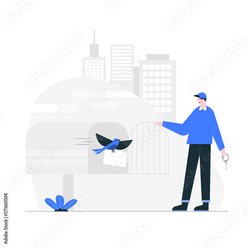 Freedom Communication Concept, Communication without borders in cyberspace
