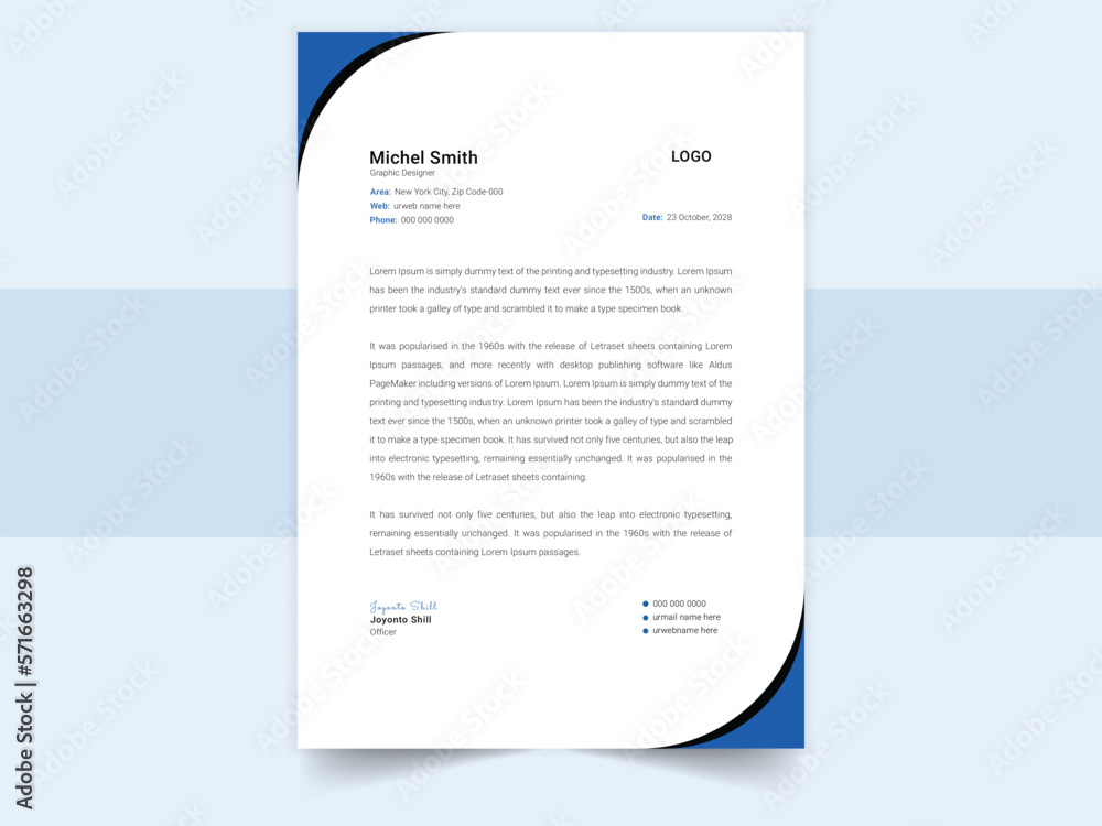Vector business letterhead design template Vector business letterhead design template