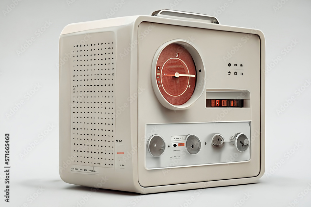 Fototapeta premium old radio isolated on white