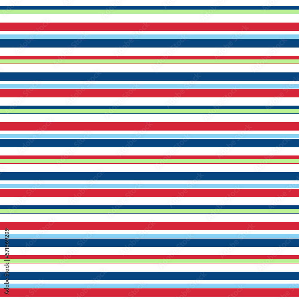 Colored green, red and blue repeating striped on white background. Abstract color seamless background with horizontal stripes. Colored green, red and blue repeating striped on white background. Abstract color seamless background with horizontal stripes.