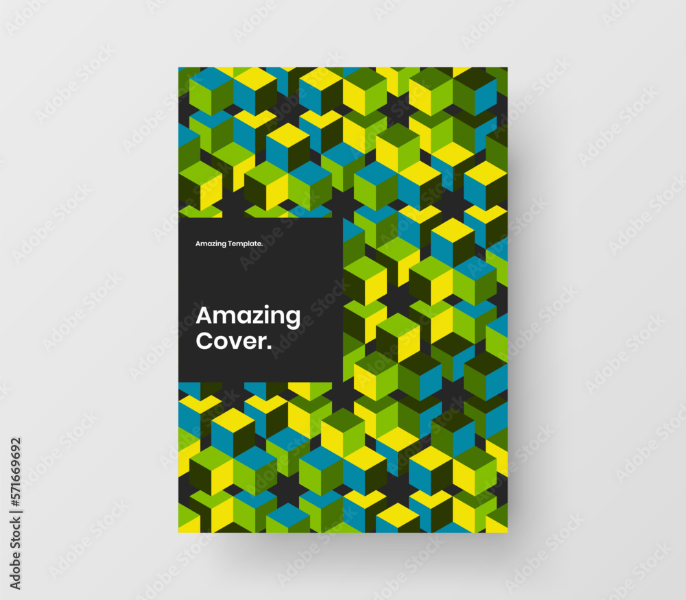 Simple banner vector design concept. Multicolored geometric pattern pamphlet template.