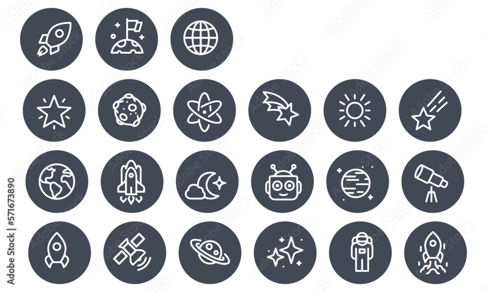 Outer Space icons vector design