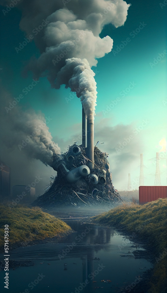 Ai generated. Concept of pollution and respiratory diseases consequence of poor air quality. A