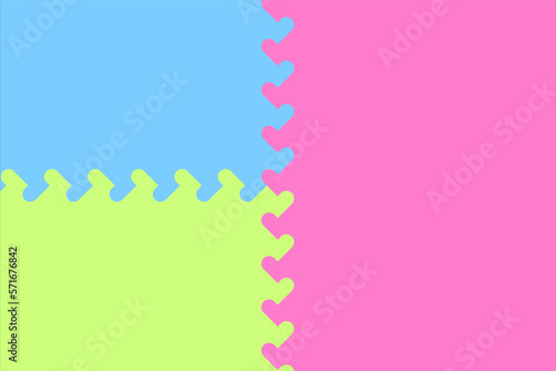 Hearts shape connection path puzzle mats concept.