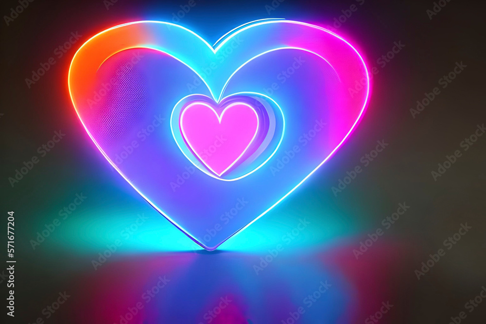 The heart shapes on abstract light neon glitter background in love concept for valentines day with sweet and romantic. Neon heart glowing background space for text. Design and digital material. The heart shapes on abstract light neon glitter background in love concept for valentines day with sweet and romantic. Neon heart glowing background space for text. Design and digital material.