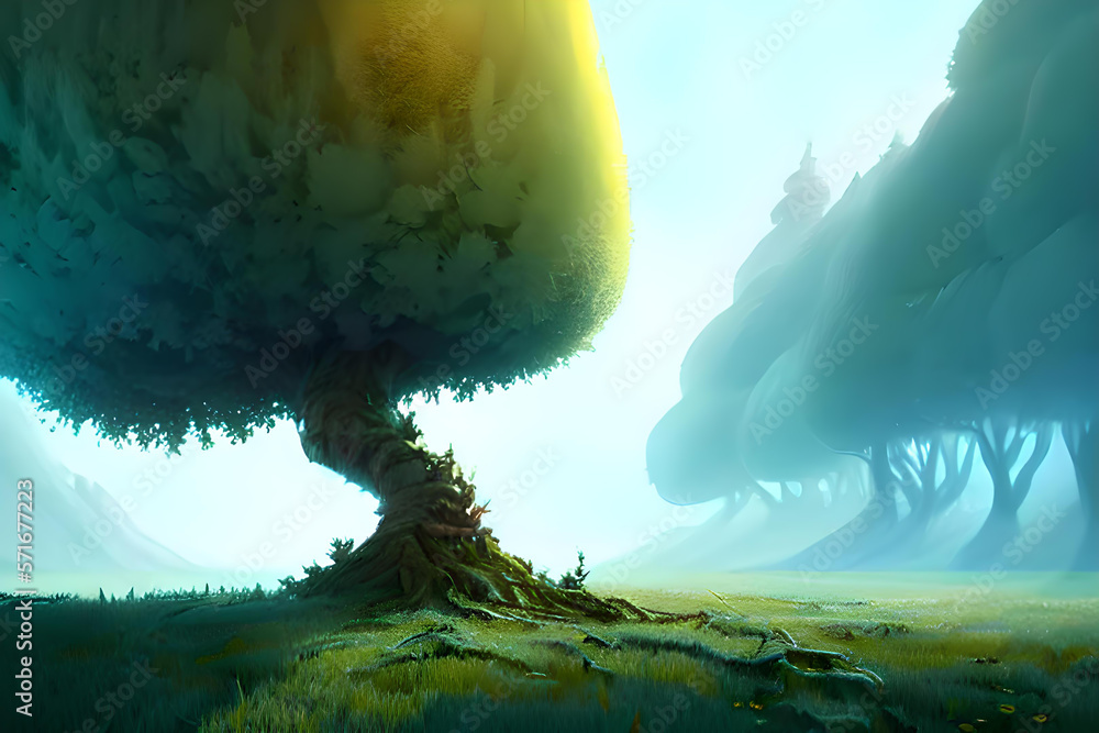 Epic fantasy Tree for card game art.Generative AI Stock Illustration ...