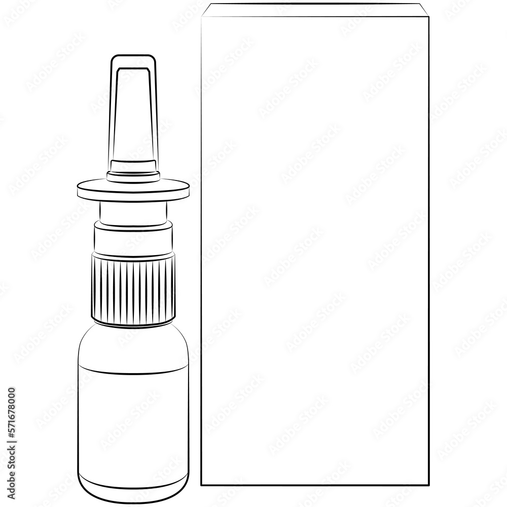 Nasal spray for colds and seasonal allergies. Aerosol spray pump