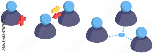 People communicate sharing data and news in social media. Virtual network symbol for internet users. Worldwide connection, global system community vector illustration. User profiles exchange data