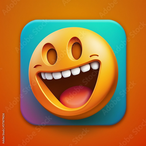 icon for happy apps. Social media interaction. Emotions. Simple filled line element. GUI, UX design for mobile app. Vector isolated pictogram. Editable stroke. Poppins font used photo