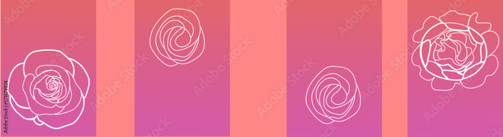 Pink Set of Roses Design Pink Set of Roses Design