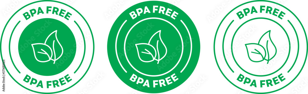 Premium Vector  Bpa free round symbol green leaves vector illustration