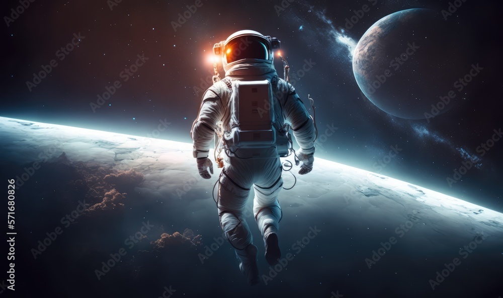Fototapeta premium Astronaut in deep space made with generative ai