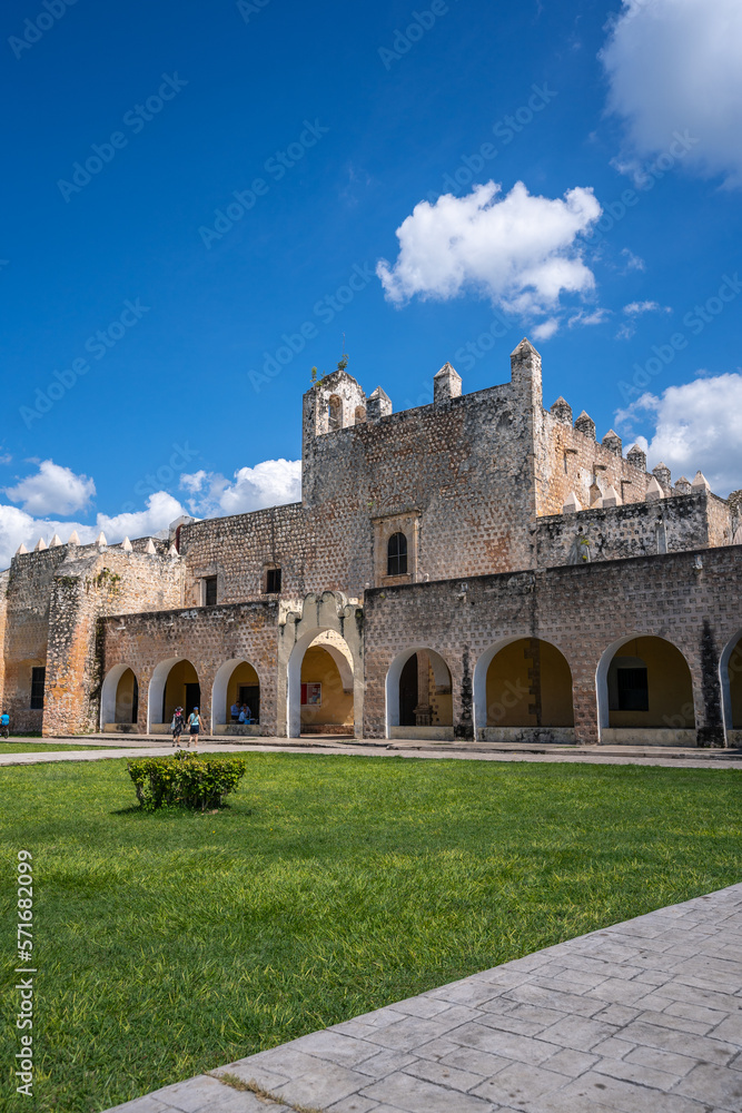 Historical Place Convento de San Bernardino de Siena. Parque Sisal. Yucatan, Mexico.