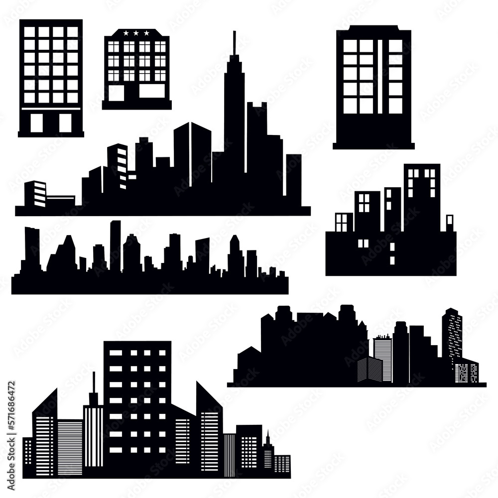 silhouette building vector illustration