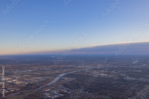 Obraz na płótnie Aerial view of the Oklahoma city downtown cityscape w salonie