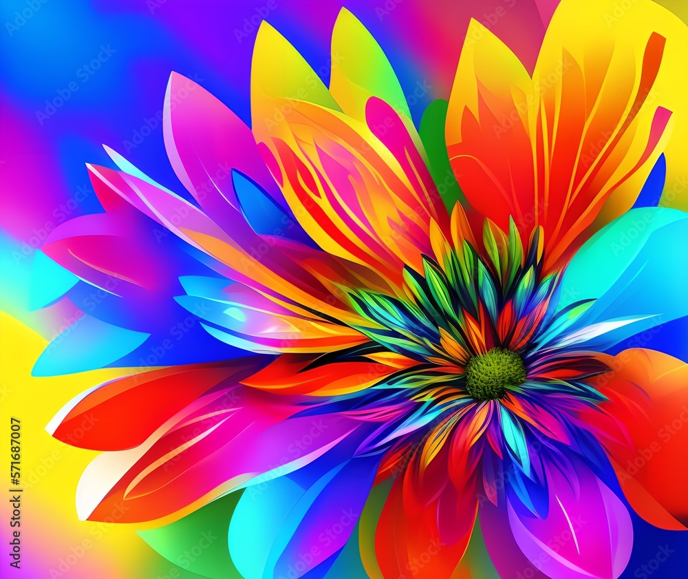 Abstract Floral Design, Generative AI Illustration Abstract Floral Design, Generative AI Illustration