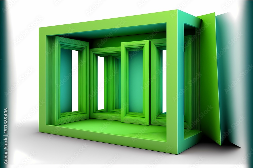 A green box with windows - Generative AI