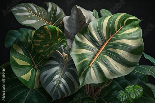 Wallpaper Mural leaf on black background Torontodigital.ca