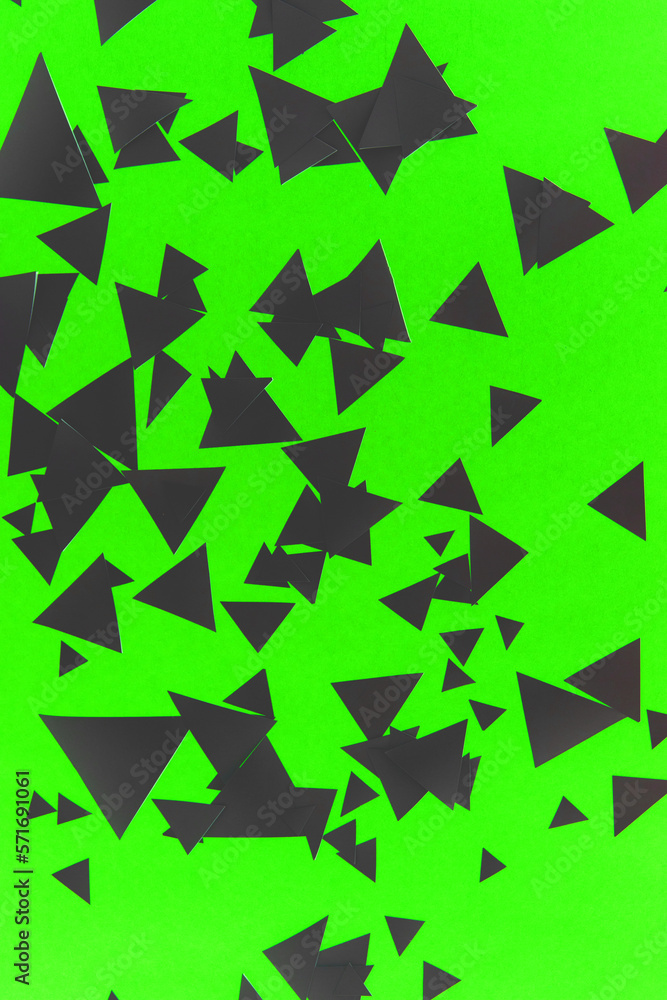 Green and Black Geometric Paper Triangle Pieces for Background Green and Black Geometric Paper Triangle Pieces for Background