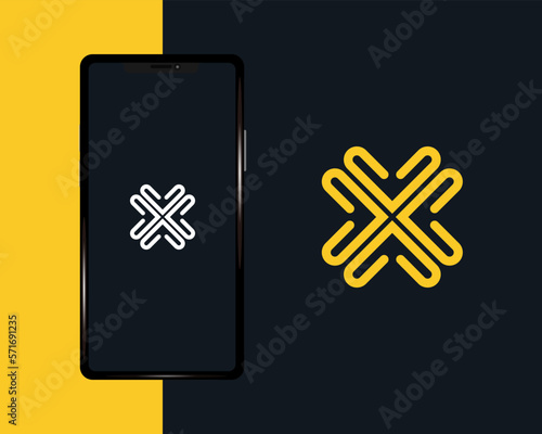 logo design. Linear minimal stylish emblem. Luxury elegant vector element for corporate business identity