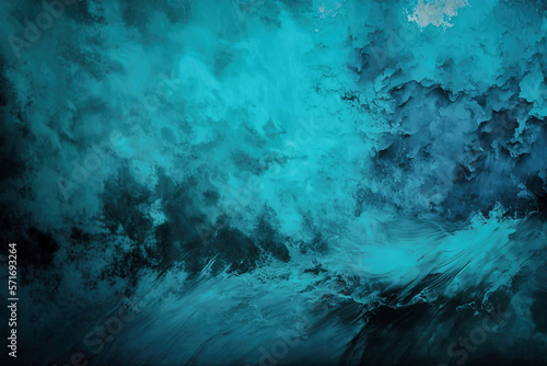 beautiful abstract painting background texture with dark slate gray  medium aqua marine and blue chill colors and space for text or image - Generative AI