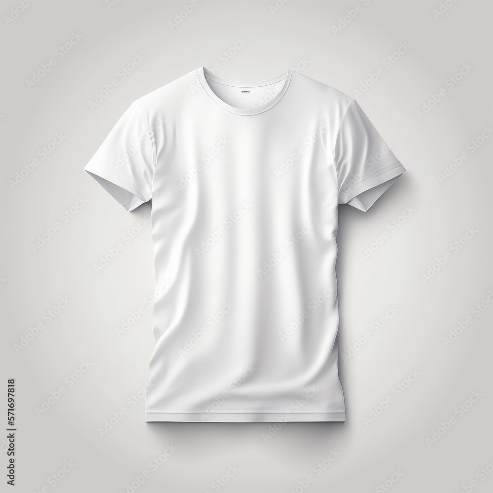 White t-shirt on white background. Illustration Generative AI White t-shirt on white background. Illustration Generative AI