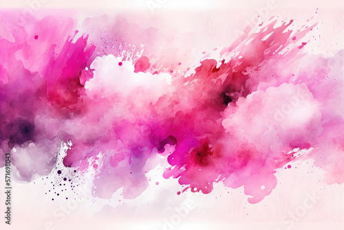 Pink smudge watercolor background. Illustration Generative AI © olegganko
