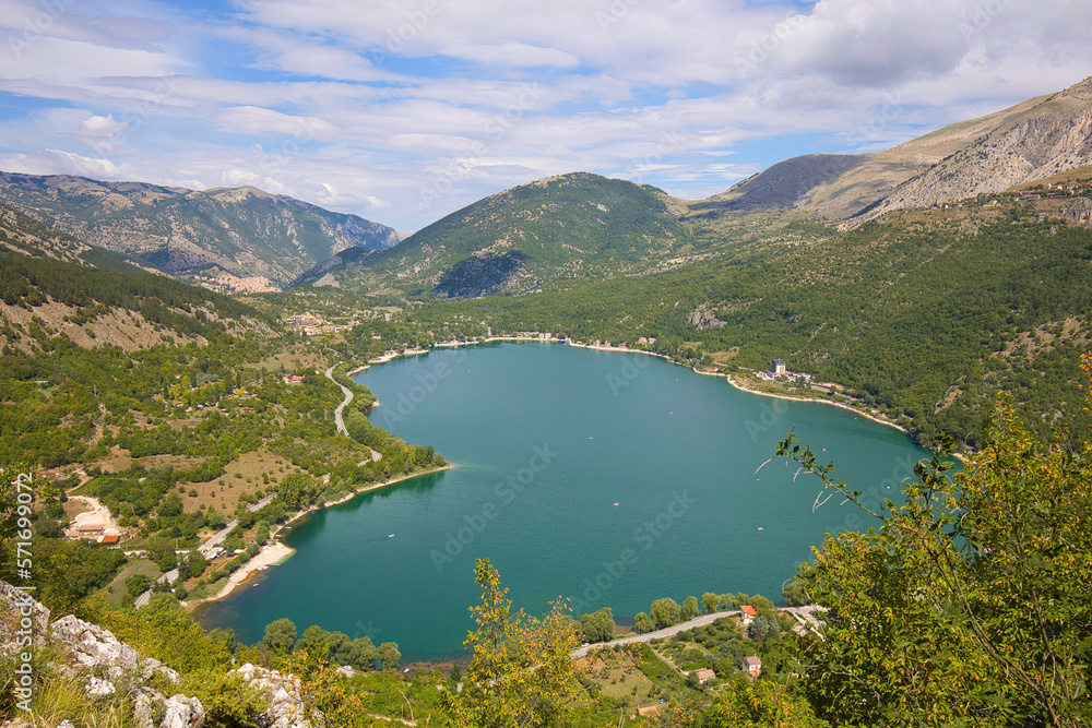Lago di Scanno is a heart shaped lake in Abruzzo, Italy.