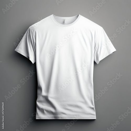 White t-shirt on white background. Illustration Generative AI