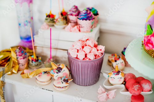 birthday cake unicorn with candles 