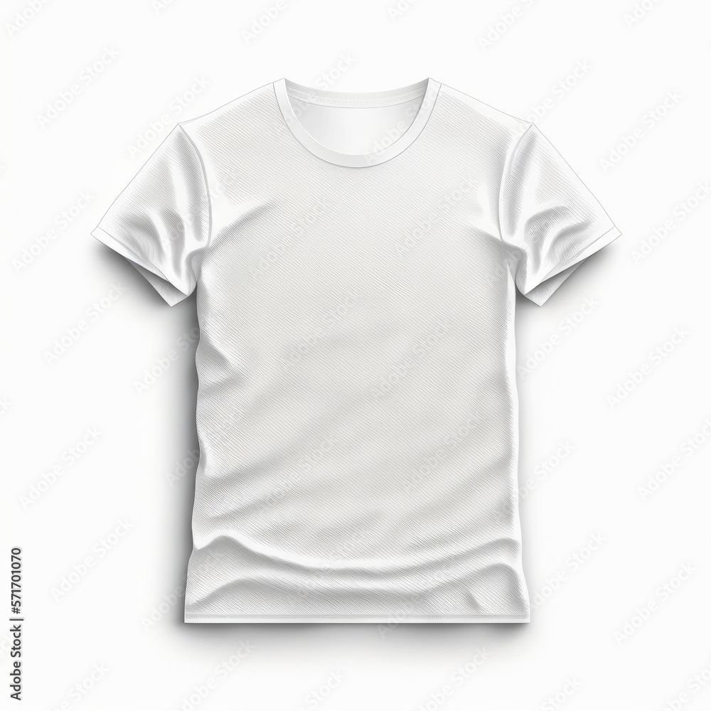 White t-shirt on white background. Illustration Generative AI White t-shirt on white background. Illustration Generative AI