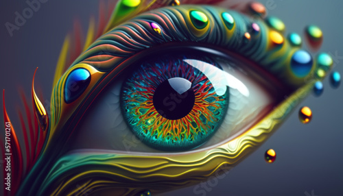 illustration of an eyeball spreading with liquid glass 