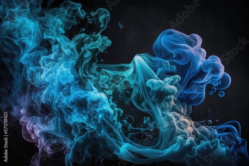 blue smoke wallpaper background. Illustration Generative AI
