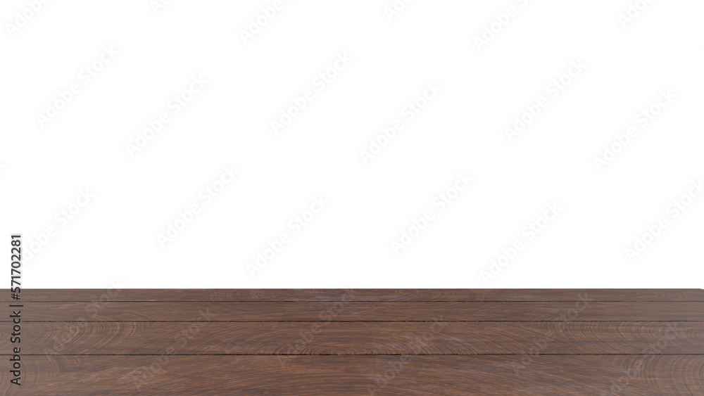 Naklejka premium Empty dark wooden tabletop front view for food product display