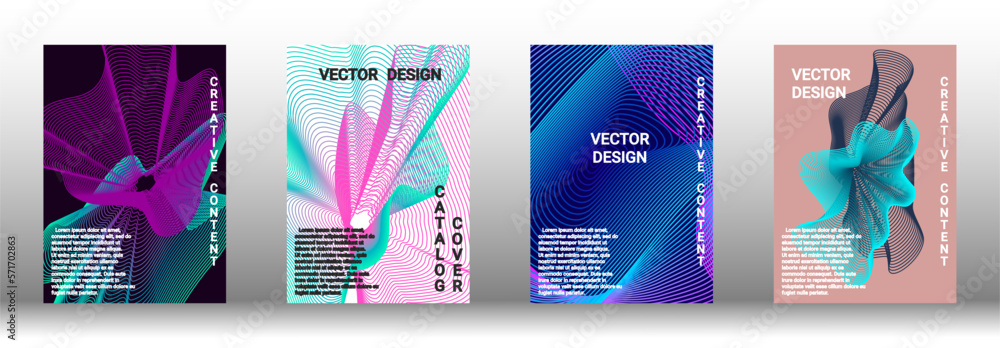 A set of modern abstract covers with abstract gradient linear waves.