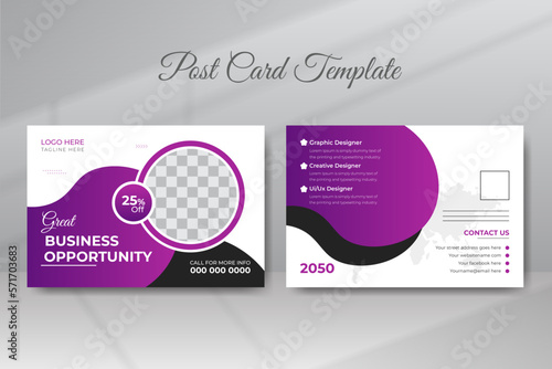Corporate Professional Business Postcard, Invitation Card Ready Print Design Template